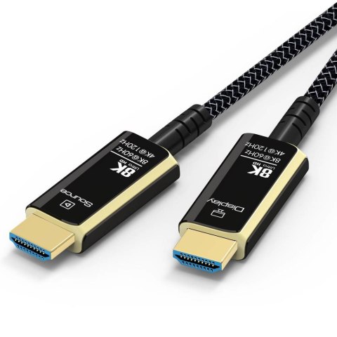 Kabel HDMI PremiumCord Ultra High Speed 2.1 światłowodowy 8K@60Hz, pozłacany 10m No name