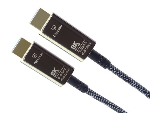 Kabel HDMI PremiumCord Ultra High Speed 2.1 światłowodowy 8K@60Hz, pozłacany 10m No name