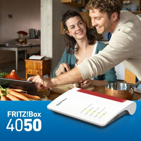 FRITZ!Box 4050 router bezprzewodowy Gigabit Ethernet Dual-band (2.4 GHz/5 GHz) Czarny, Biały AVM