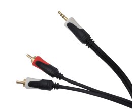 Kabel 3.5 wtyk stereo - 2RCA audio 10m Cabletech Basic Edition Cabletech