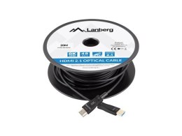 LANBERG KABEL HDMI M/M V2.1 20M 8K OPTYCZNY AOC CA-HDMI-30FB-0200-BK Lanberg