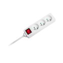 Przedłużacz biały Rebel 3 gniazda , kabel 3m (3x1,5mm) z przełącznikiem Rebel