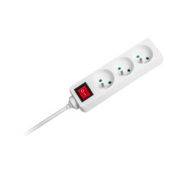 Przedłużacz biały Rebel 3 gniazda , kabel 3m (3x1,5mm) z przełącznikiem Rebel