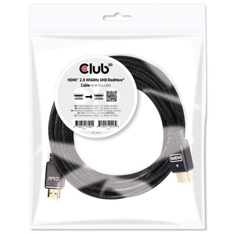 CLUB 3D CAC-2314 HDMI 2.0 4K60Hz RedMere cable 15m Club 3D
