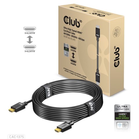 CLUB3D CAC-1375 kabel HDMI 5 m HDMI Typu A (Standard) Czarny Club 3D