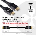 CLUB3D HDMI 2.0 4K60Hz RedMere cable 10m/32.8ft Club 3D