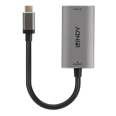 Lindy 43327 adapter kablowy 0,11 m USB Type-C HDMI Czarny, Szary LINDY