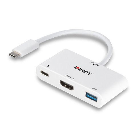 Lindy 43340 zewnętrzna karta graficzna usb 3840 x 2160 px Biały LINDY
