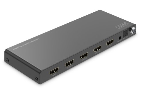Rozdzielacz / Splitter HDMI 1x4, 8K/60Hz (4:4:4) z HDR, 48 Gbps, HDCP 2.3. Toslink / Stereo, EDID DIGITUS