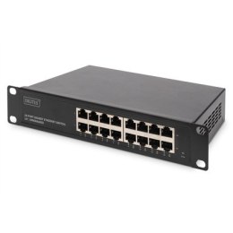 Digitus 16-portowy przełącznik Gigabit Ethernet DN-80115 Niezarządzalny zasilacz do montażu w szafie typu Wewnętrzny DIGITUS