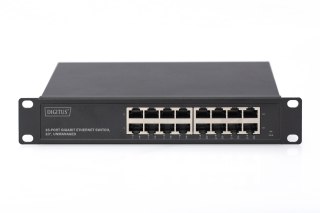Digitus 16-portowy przełącznik Gigabit Ethernet DN-80115 Niezarządzalny zasilacz do montażu w szafie typu Wewnętrzny DIGITUS