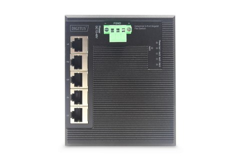 Industrial Gigabit Ethernet Flat Switch5-port, DIN rail, extended temp. range DIGITUS