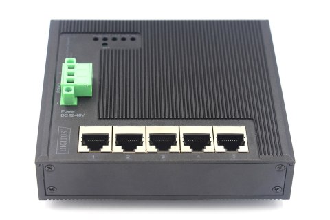 Industrial Gigabit Ethernet Flat Switch5-port, DIN rail, extended temp. range DIGITUS