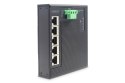 Industrial Gigabit Ethernet Flat Switch5-port, DIN rail, extended temp. range DIGITUS