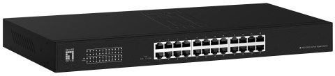 LevelOne Switch 24x GE GEU-2431 19\" Rack Mount Kit Nie zarządzany Gigabit Ethernet (10/100/1000) 1U Czarny Lenovo
