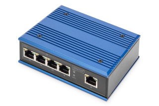 Przemysłowy switch 4x 1000Base-TX + 1x uplink 1000Base-TX DIN rozszerzony zakres temp. DIGITUS