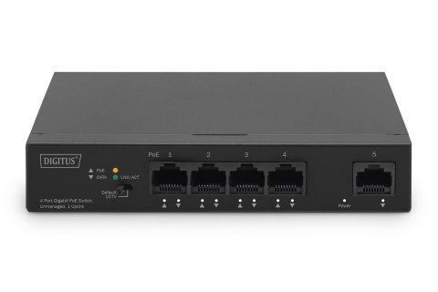Switch niezarządzalny 4x Gigabit Ethernet, PoE af/at 60W, 1 port uplink, desktop DIGITUS