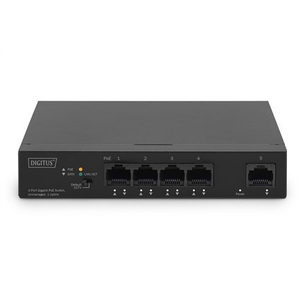 Switch niezarządzalny 4x Gigabit Ethernet, PoE af/at 60W, 1 port uplink, desktop DIGITUS