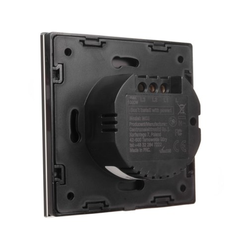 Dotykowy włącznik światła Maclean, podwójny, SMART, Tuya APP, szklany, biały z kwadratowym podśw. przycisku, 86x86mm, MCE717W Maclean