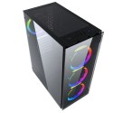 GEMBIRD OBUDOWA FORNAX 1500RGB MIDI-TOWER (2X USB 3.0, HD AUDIO, 4X FAN, PRZEZROCZYSTY PANEL BOCZNY) CZARNA GEMBIRD