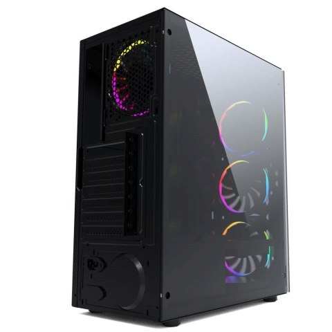 GEMBIRD OBUDOWA FORNAX 1500RGB MIDI-TOWER (2X USB 3.0, HD AUDIO, 4X FAN, PRZEZROCZYSTY PANEL BOCZNY) CZARNA GEMBIRD