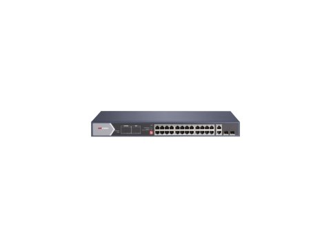 Hikvision DS-3E0528HP-E łącza sieciowe Nie zarządzany Gigabit Ethernet (10/100/1000) Obsługa PoE Niebieski Hikvision