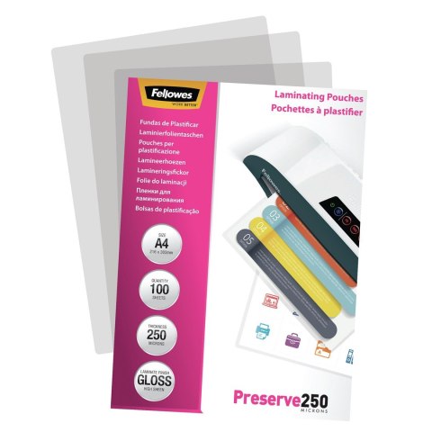 Laminator Pouch Glossy/A4 250 100PCS 5401802 Fellowes FELLOWES