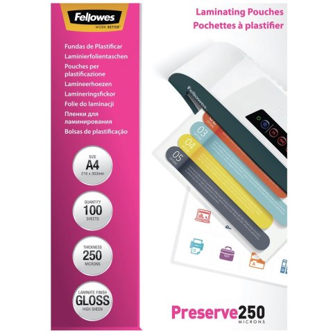 Laminator Pouch Glossy/A4 250 100PCS 5401802 Fellowes FELLOWES