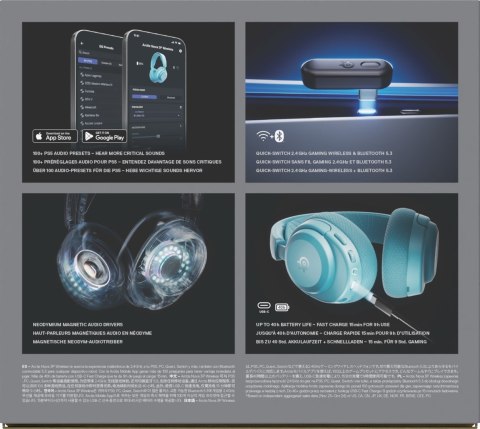 Słuchawki Steelseries Arctis Nova 3P Wireless for Playstation, Aqua SteelSeries