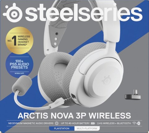 Słuchawki Steelseries Arctis Nova 3P Wireless for Playstation, białe SteelSeries