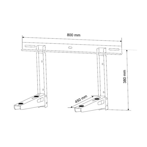 Uchwyt wspornik klimatyzatora / pompy ciepła Maclean, długość ramienia 450mm, stal galwanizowana, do 100kg, MC-622 Maclean