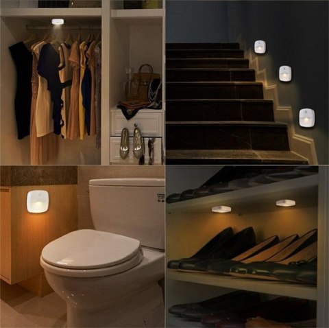 ZD156 Bezprzewodowa lampka led z czujnikiem ciepła biała ATL