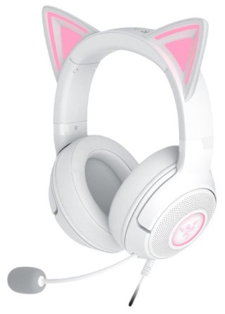 Zestaw słuchawkowy Razer Kraken Kitty V2 przewodowe nauszne z mikrofonem i redukcją szumów biały RAZER