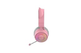 Zestaw słuchawkowy Razer Kraken Kitty V3 Pro Sieć bezprzewodowa/przewodowa Nauszne Bezprzewodowy Kwarc RAZER