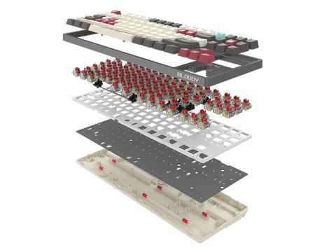 Klawiatura mechaniczna A4TECH BLOODY S87 Pixels Red USB (BLMS RED Plus Switches) A4TECH