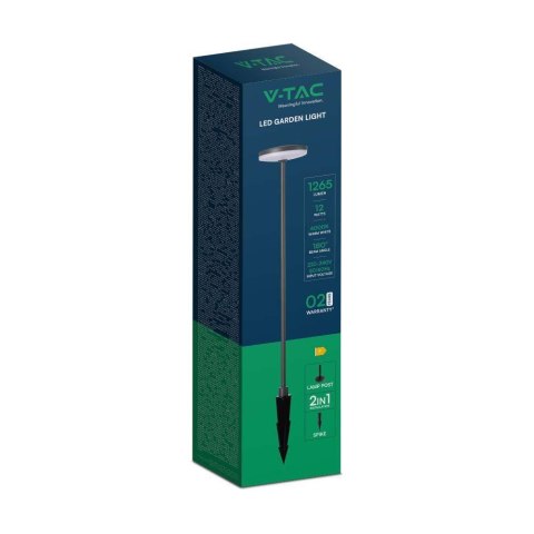 Oprawa ogrodowa słupek LED V-TAC 2-funkcje 12W IP65 80cm antracyt VT-1160 3000K 1135lm