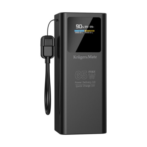 PowerBank Kruger&Matz 20000 mAh Li-ion 65W z funkcją QC oraz PD Kruger&Matz
