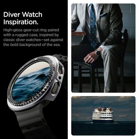 Spigen Bezel Tune Pro Diver - Obudowa / Pierścień ochronny do Samsung Galaxy Watch 8 44 mm (Black) Spigen