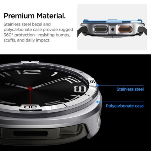 Spigen Bezel Tune Pro Pilot - Obudowa / Pierścień ochronny do Samsung Galaxy Watch 8 44 mm (Silver) Spigen
