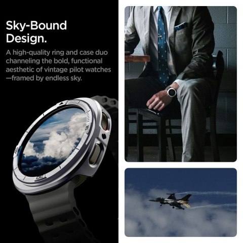 Spigen Bezel Tune Pro Pilot - Obudowa / Pierścień ochronny do Samsung Galaxy Watch 8 44 mm (Silver) Spigen