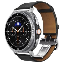 Spigen Enzo - Pasek z naturalnej skóry do Samsung Galaxy Watch 8 / 8 Classic 40 / 44 / 46 mm (Black) Spigen