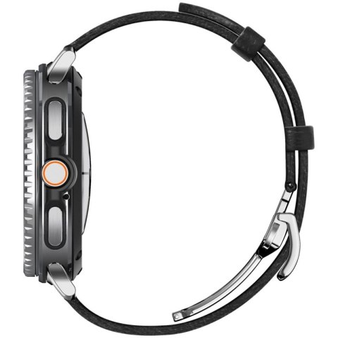 Spigen Enzo - Pasek z naturalnej skóry do Samsung Galaxy Watch 8 / 8 Classic 40 / 44 / 46 mm (Black) Spigen
