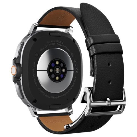 Spigen Enzo - Pasek z naturalnej skóry do Samsung Galaxy Watch 8 / 8 Classic 40 / 44 / 46 mm (Black) Spigen
