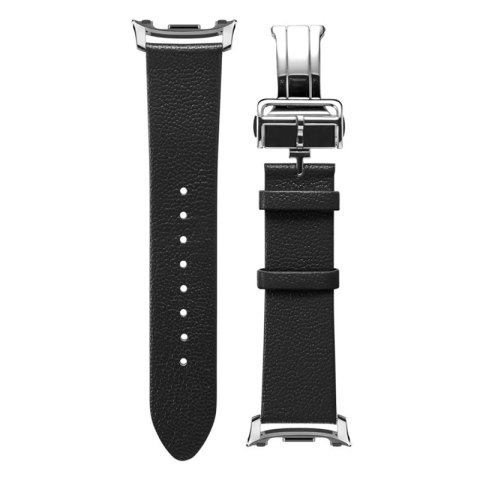 Spigen Enzo - Pasek z naturalnej skóry do Samsung Galaxy Watch 8 / 8 Classic 40 / 44 / 46 mm (Black) Spigen