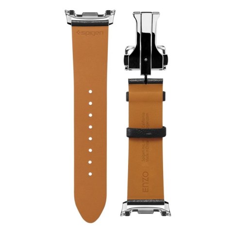 Spigen Enzo - Pasek z naturalnej skóry do Samsung Galaxy Watch 8 / 8 Classic 40 / 44 / 46 mm (Black) Spigen