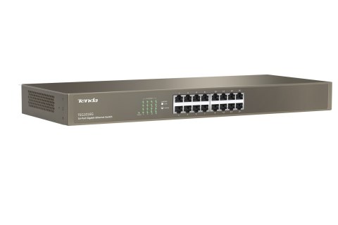 Tenda TEG1016G łącza sieciowe Nie zarządzany Gigabit Ethernet (10/100/1000) 1U Niebieski Tenda