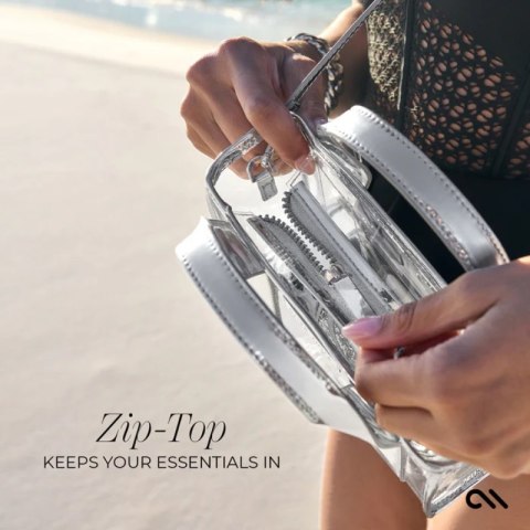 Case-Mate Micro Tote Bag - Wodoodporna torba na ramię (Silver Chrome/Clear)