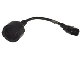 Kabel zasilający C14 - Uni-Schuko 0,2m czarny