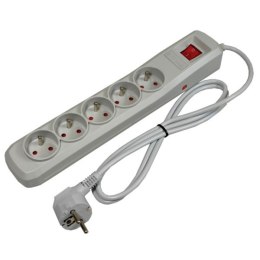 Listwa przepięciowa 5 gniazd 1,5m szara ARMAC R5