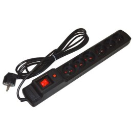 Listwa przepięciowa 6 gniazd 2,5m czarna ARMAC M3+